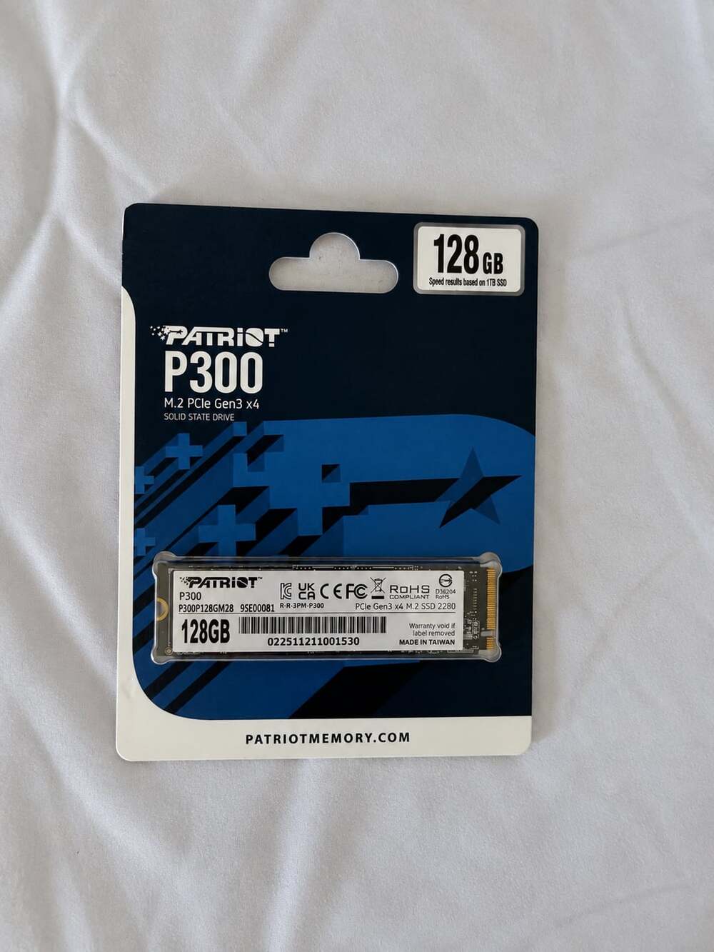 Patriot P300 128GB M.2 PCIe Gen3 x4 NVMe SSD 3PH00052
